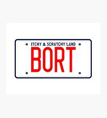 Bort License Plate – Itchy & Scratchy Land Photographic Print