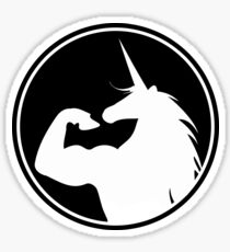 Einhorn mit Bizeps - rund Sticker