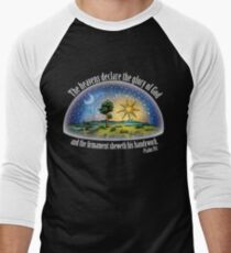 Flat Earth - Psalm 19:1 (The Firmament) Black Men's Baseball ¾ T-Shirt