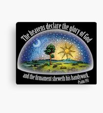 Flat Earth - Psalm 19:1 (The Firmament) Black Canvas Print