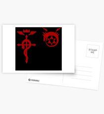 Fullmetal Alchemist Ouroboros + Flamel Rot Postkarten
