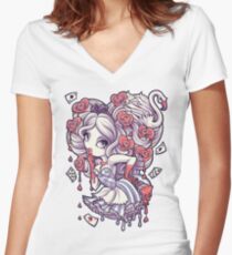 Painting the Roses Red Women's Fitted V-Neck T-Shirt