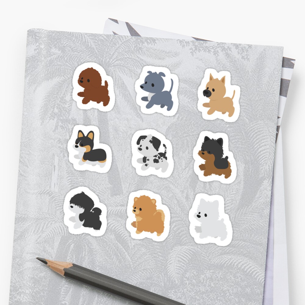 "Chibi Puppers Vol. 2" Sticker By NcdoggGraphics | Redbubble