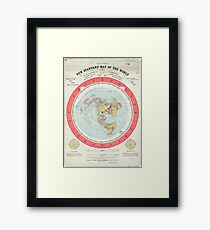 Flat Earth - Gleason's Map Framed Print