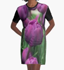 Purple Tulips Graphic T-Shirt Dress