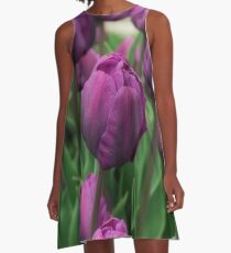 Purple Tulips A-Line Dress