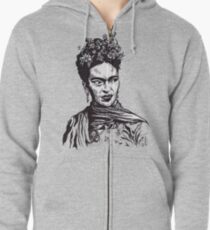 Tender Self Belief (portrait of Frida Kahlo) Zipped Hoodie