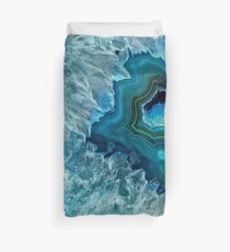 Hübsches aquamarines Aqua-Türkis-Geode-Kristall-Muster Bettbezug