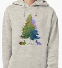 Rabbits under a fir Pullover Hoodie