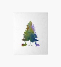 Rabbits under a fir Art Board