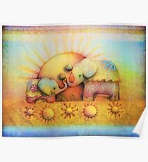 rainbow elephant blessing Poster