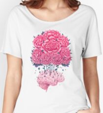 Creative Brains with peonies Women's Relaxed Fit T-Shirt