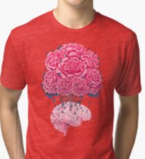 Creative Brains with peonies Tri-blend T-Shirt