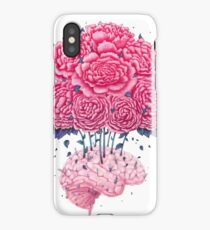 Creative Brains with peonies iPhone Case