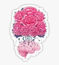 Creative Brains with peonies Sticker