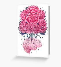 Creative Brains with peonies Greeting Card