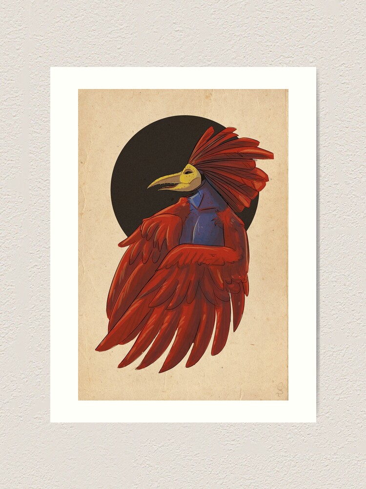 Alternate view of Gallo with mask Art Print