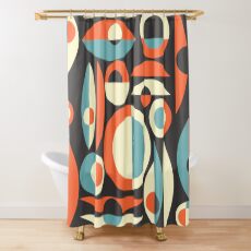 Retro Eames Era Pisces Shower Curtain