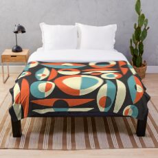 Retro Eames Era Fische Fleecedecke