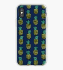 Vinilo o funda para iPhone Patrón de rayas de piña de andrea lauren navy minimal fruit diseño de impresión de moda de verano