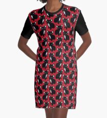 Cute Brindle Frenchie Puppy Graphic T-Shirt Dress