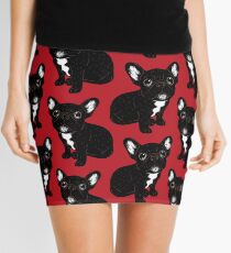 Cute Brindle Frenchie Puppy Mini Skirt