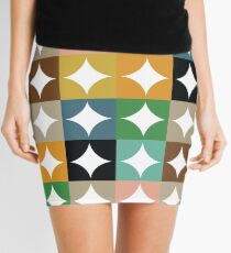 Retro Circles and Diamonds Mini Skirt