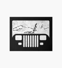 (White) Adventuring YJ Jeep Art Board