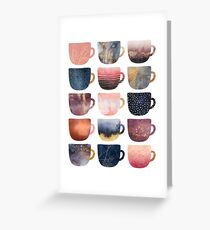 Pretty Coffee Cups 2 Greeting Card