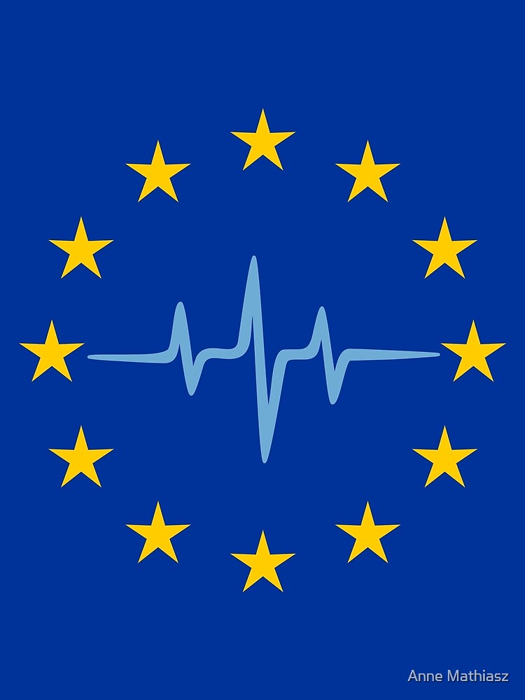 Pulse of Europe, heartbeat, EU stars, flag, European Union, frequency by boom-art