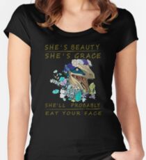 She's beauty she's grace she'll probably eat your face Women's Fitted Scoop T-Shirt