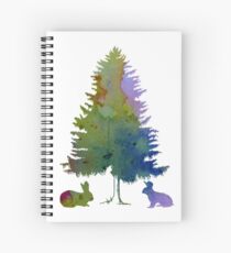 Rabbits under a fir Spiral Notebook