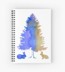 Rabbits under a fir Spiral Notebook