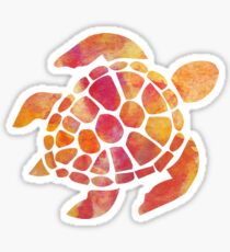 Sea Turtle Watercolor Red Sticker