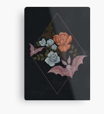 Botanical - moths and night flowers Metal Print