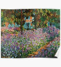 Irises In Monet's Garden At Giverny by Claude Monet Poster