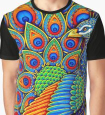 Colorful Paisley Peacock Bird Graphic T-Shirt