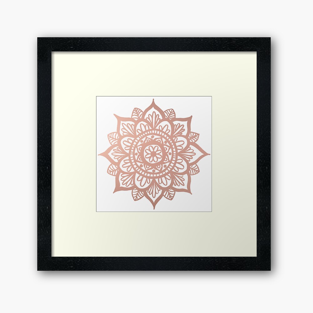 Nuevo Mandala de oro rosa Lámina enmarcada