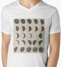Antikes Mondphasen-Diagramm T-Shirt mit V-Ausschnitt