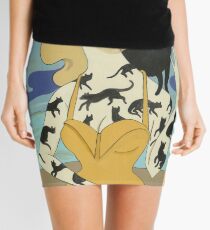 Black Cat Tattooed Lady Mini Skirt