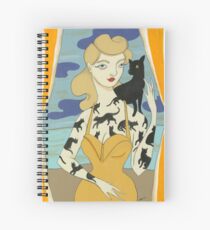 Black Cat Tattooed Lady Spiral Notebook