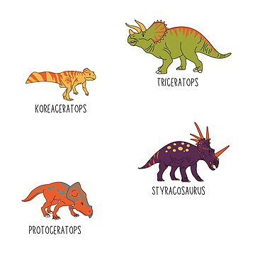 Different types of dinosaurs Ceratopsian Dinosaur Pack " Sticker for Sale  by CherieTree | Redbubble