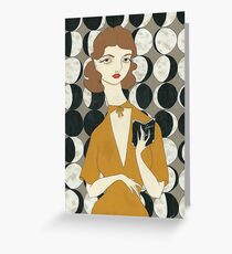 Moon Phases Woman Greeting Card