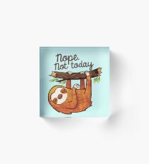 Sloth Nope Acrylic Block