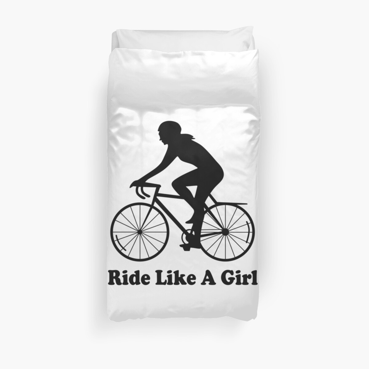 Ride Like A Girl Cycling Bicycle Duvet Cover By Gringoliath