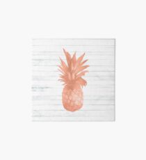 Rose Gold Pineapple on Wood Nautical Decor Art Board