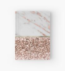 Cuaderno de tapa dura Cálido cálido - mármol de oro rosa