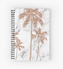 Cuaderno de espiral Palmas de mármol de oro rosa