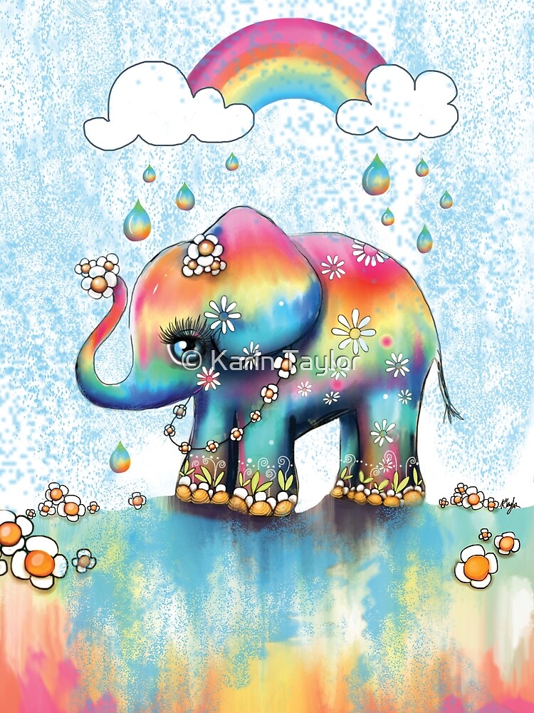 "Little Rainbow Elephant" by Karin Taylor Redbubble