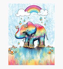 Little Rainbow Elephant Photographic Print